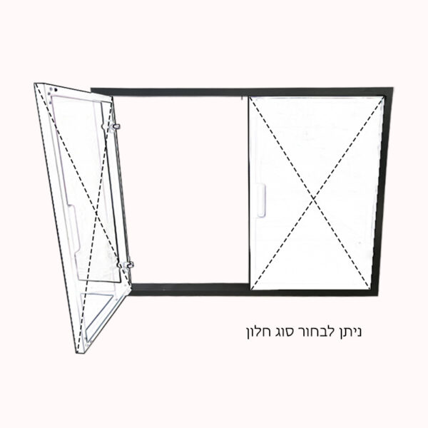 דלת למטבח חוץ כפול עם מסגרת 72.5 119.4